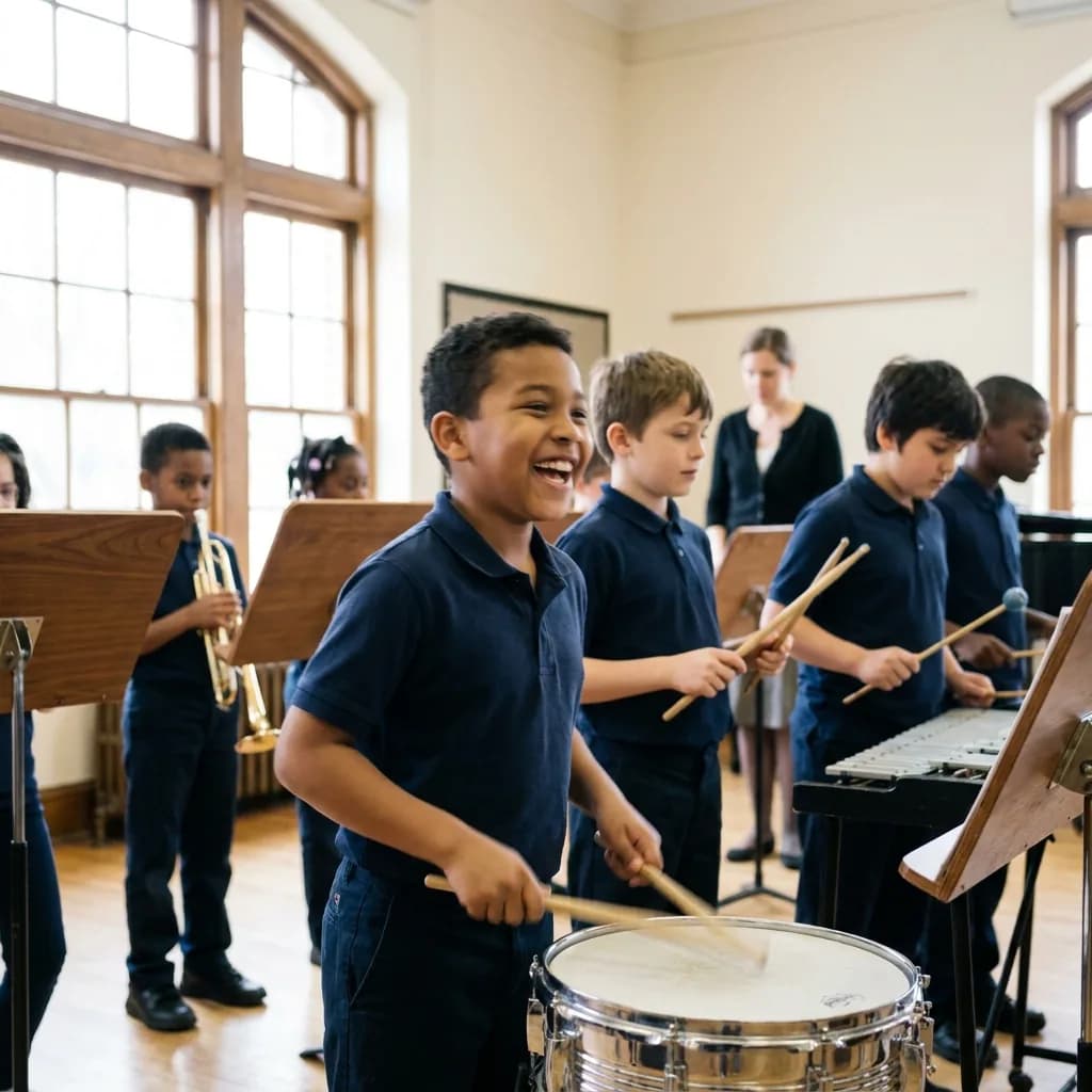 School band rehearsal