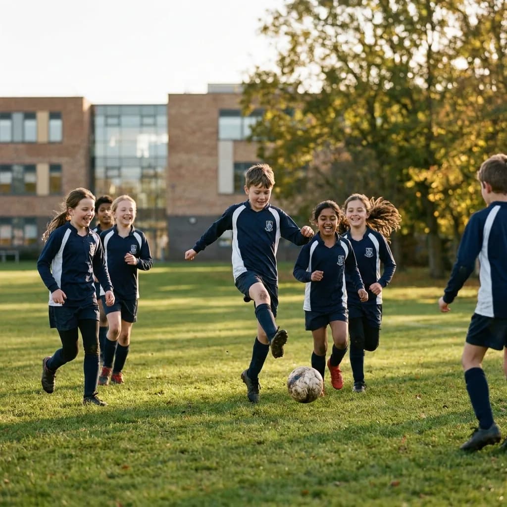 Children playing football