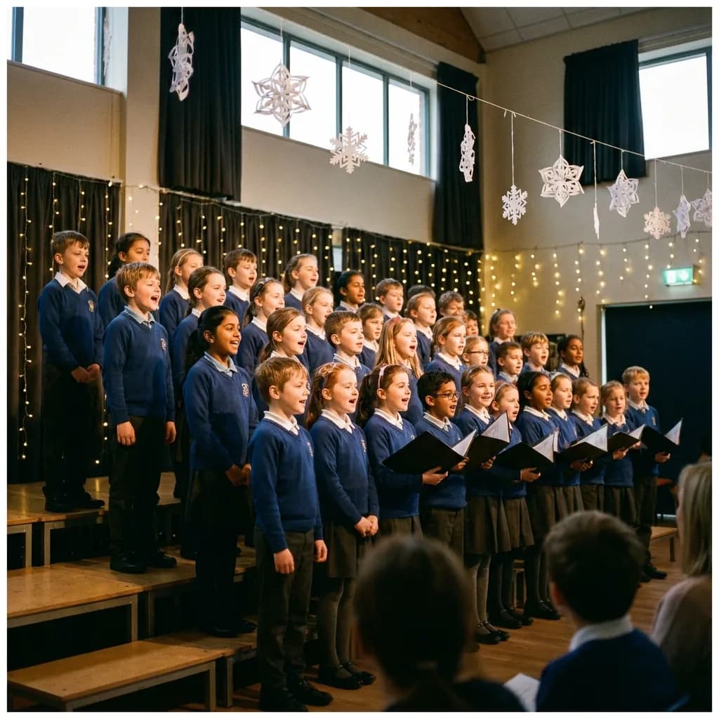 Children singing at the winter concert